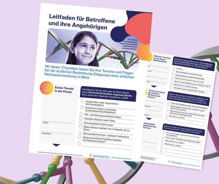 Teaser Leitfaden/Checkliste Erbliche Netzhauterkrankungen Leitfaden für Betroffene und ihre Angehörigen